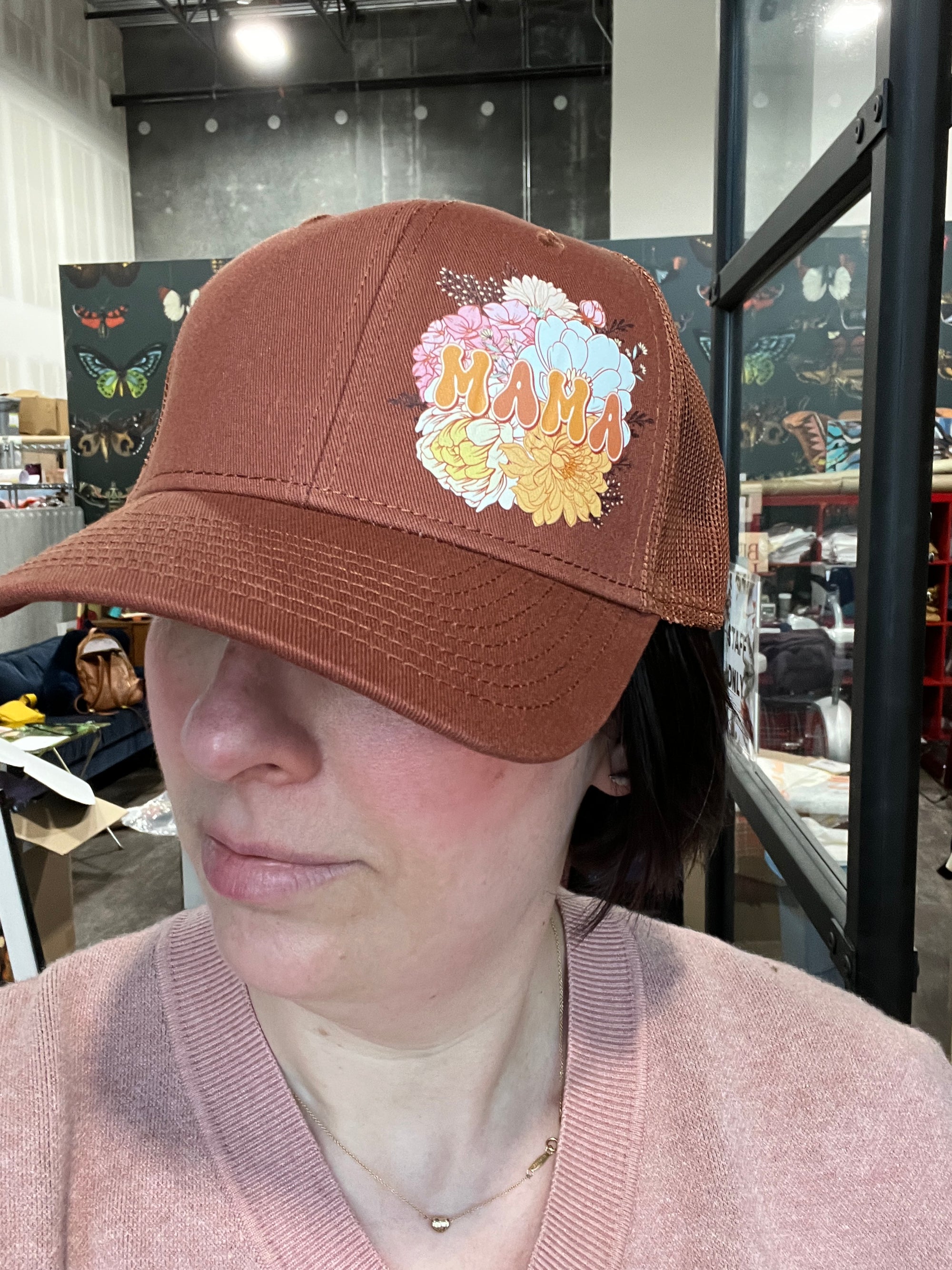 MAMA Floral Sienna Trucker hat