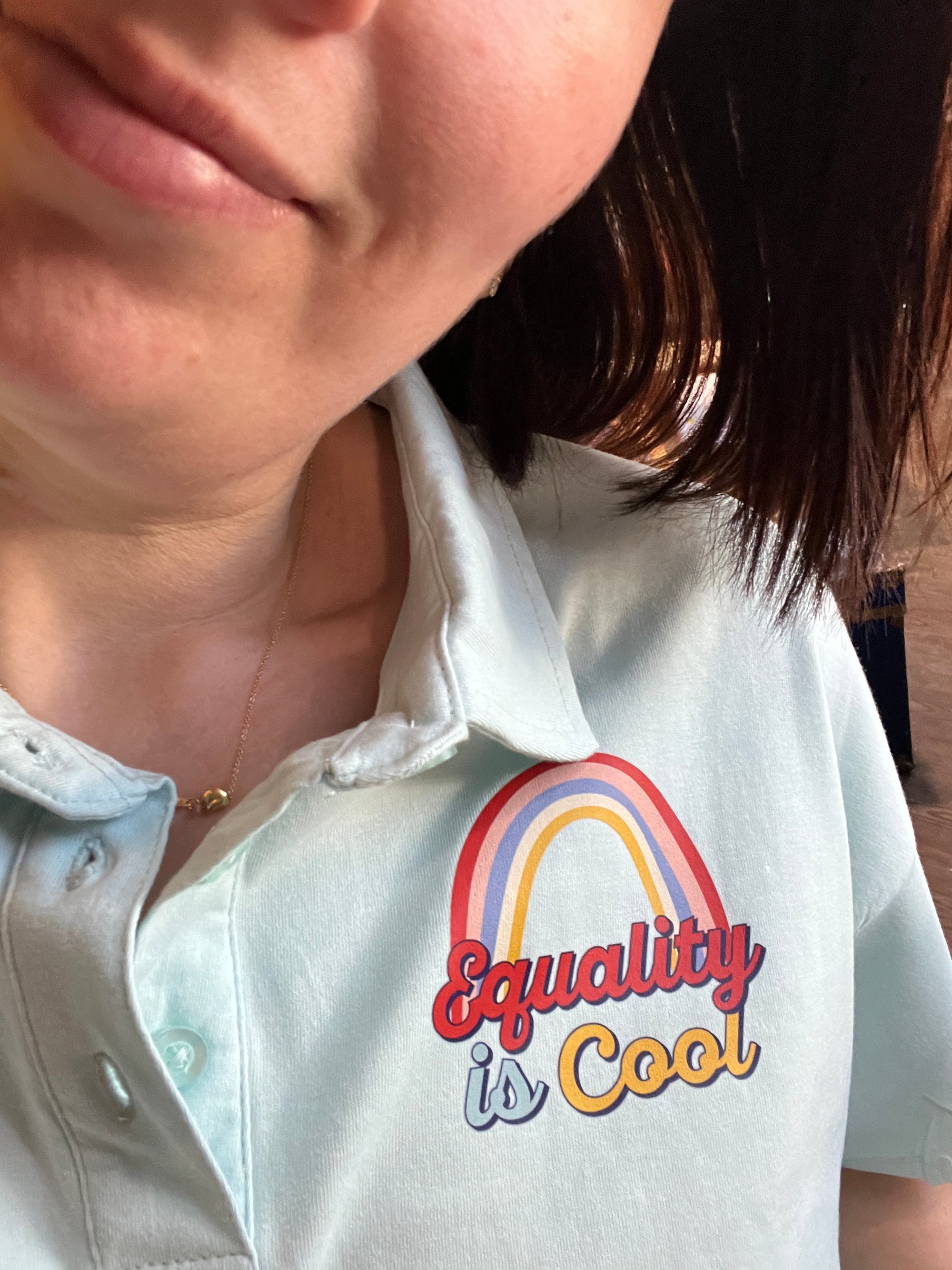 "Equality Is Cool" Collared Crop Tee