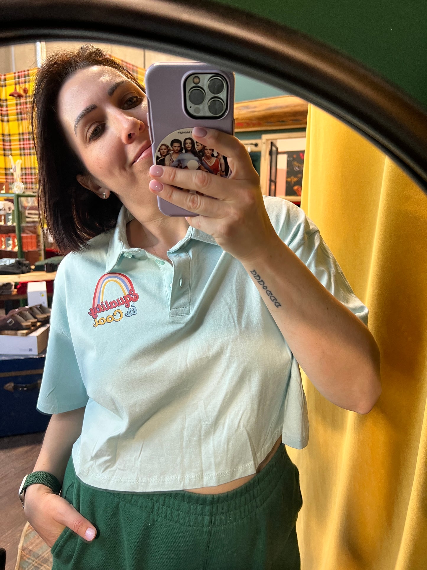 "Equality Is Cool" Collared Crop Tee