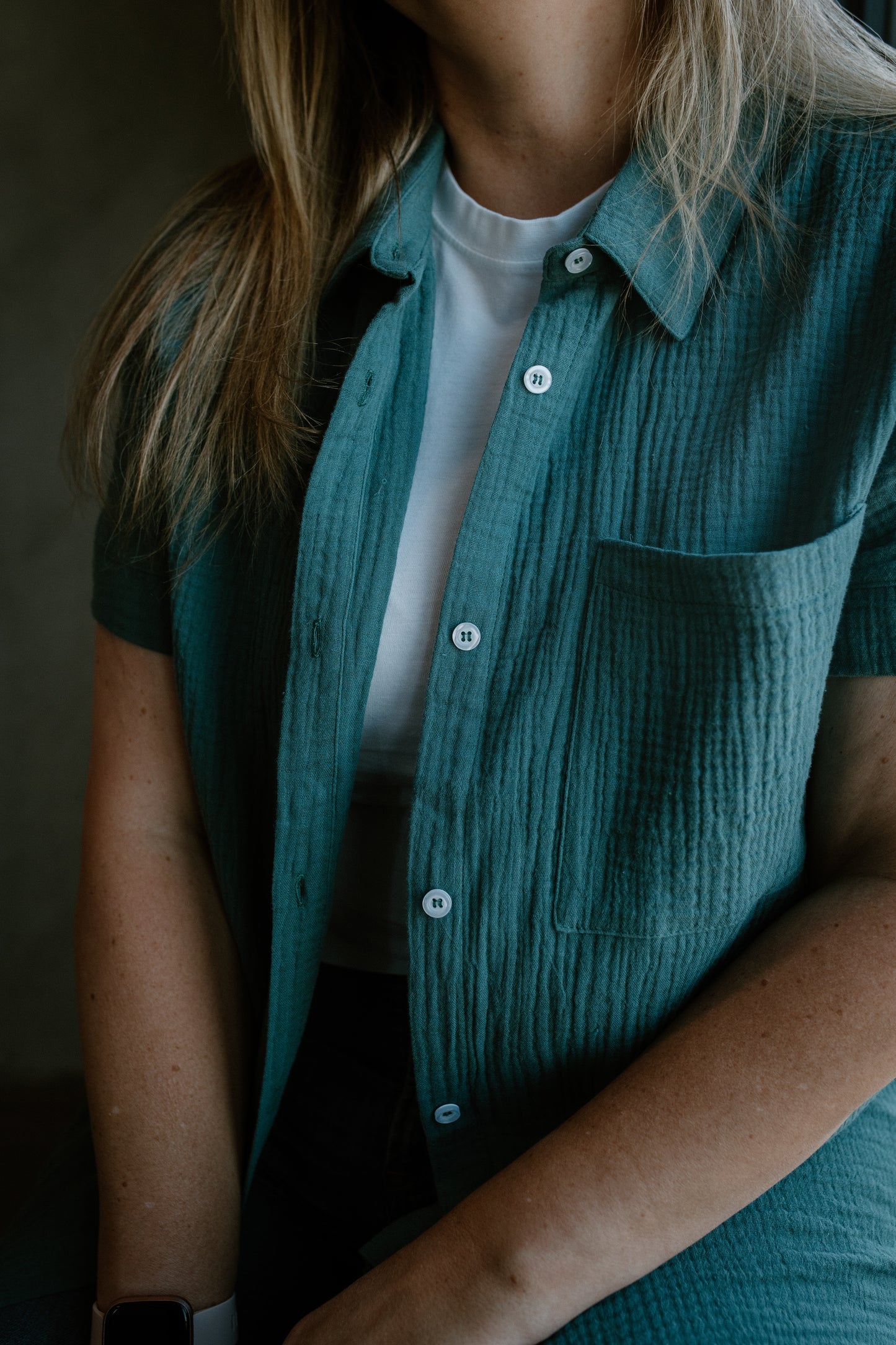 Evergreen Button Down Tunic