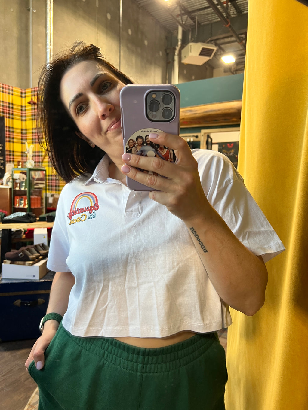 "Equality Is Cool" Collared Crop Tee