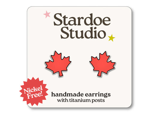 Maple Leaf Stud Earrings