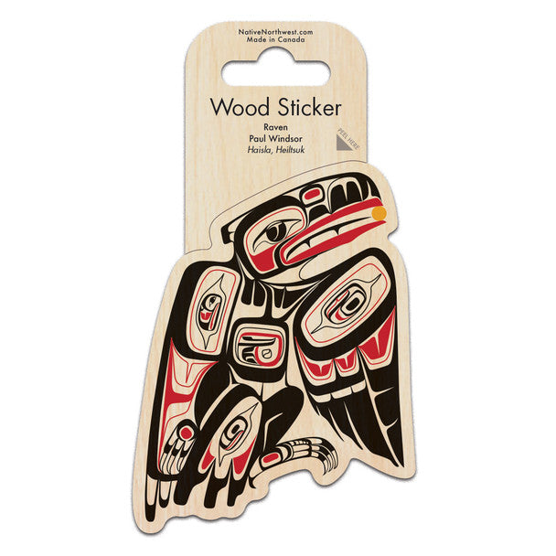 Wood Sticker - Raven by Paul Windsor