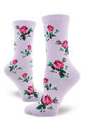 Pink Rose Women's Crew Socks-Wisteria