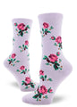 Pink Rose Women's Crew Socks-Wisteria