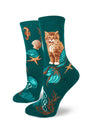 Purmaids Women's Crew Socks-Deep Teal