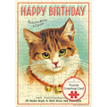 Happy Birthday Cat Puzzle Greeting Card