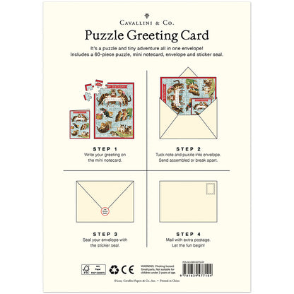 Happy Birthday Cat's Play Puzzle Greeting Card