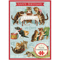 Happy Birthday Cat's Play Puzzle Greeting Card