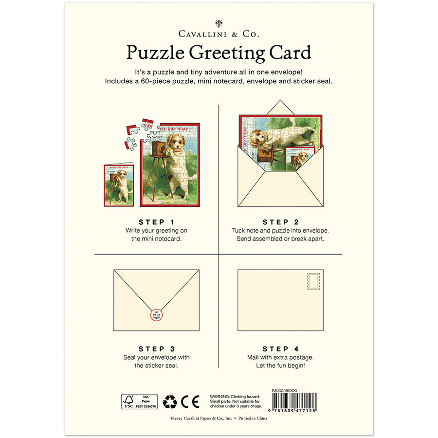 Happy Birthday Dog Puzzle Greeting Card