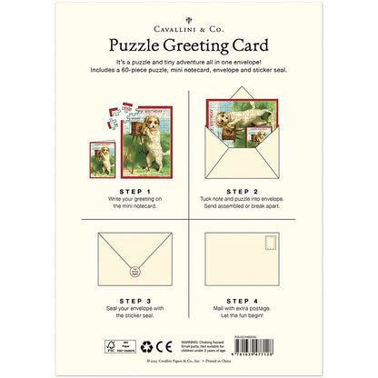 Happy Birthday Dog Puzzle Greeting Card