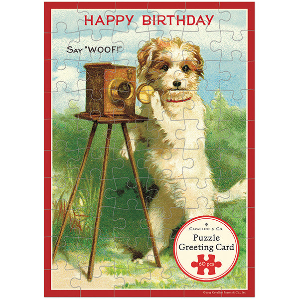 Happy Birthday Dog Puzzle Greeting Card