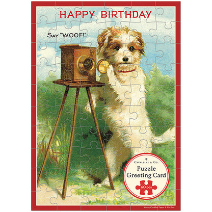 Happy Birthday Dog Puzzle Greeting Card