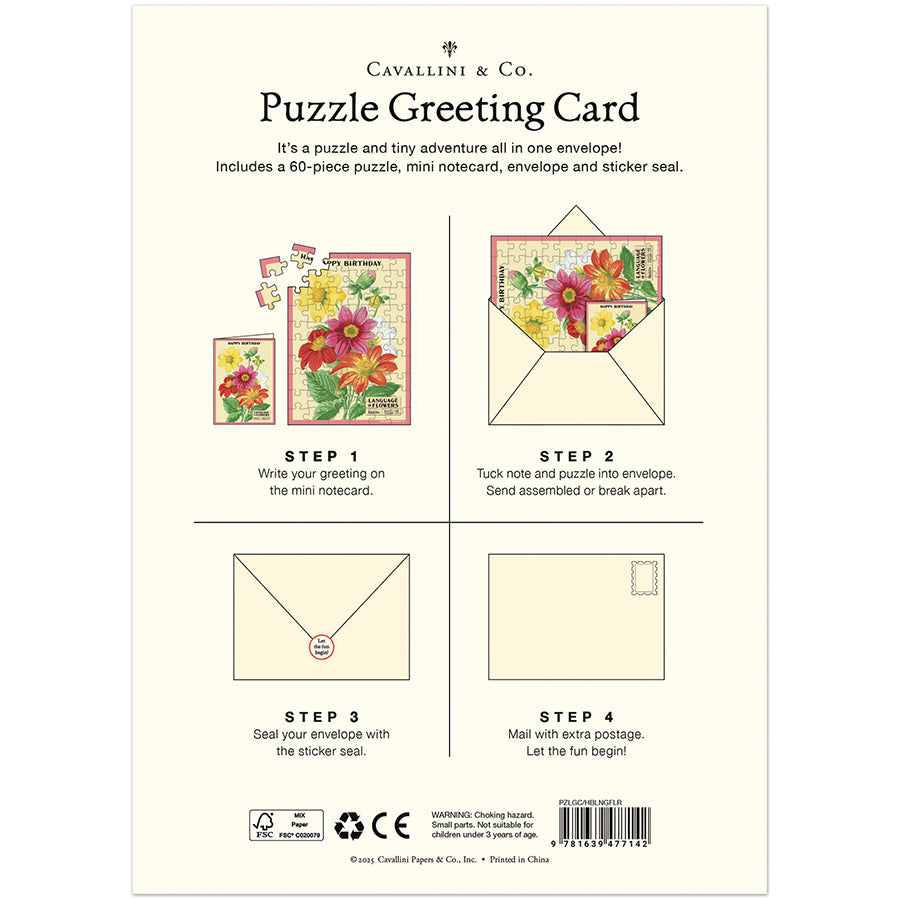 Language of Flowers Puzzle Greeting Card