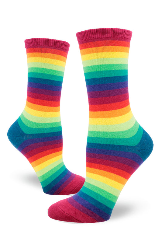 Rainbow Gradient Stripe Women's Crew Socks