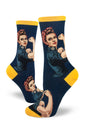 Rosie the Riveter Women's Crew Socks-Navy