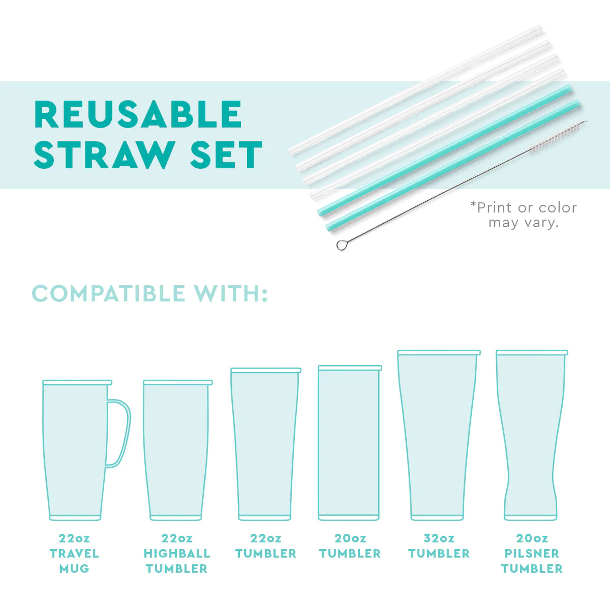 HoHoHo & Mint Reusable Straw Set