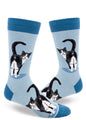 Tuxedo Cat Butt Men's Socks-Slate Blue