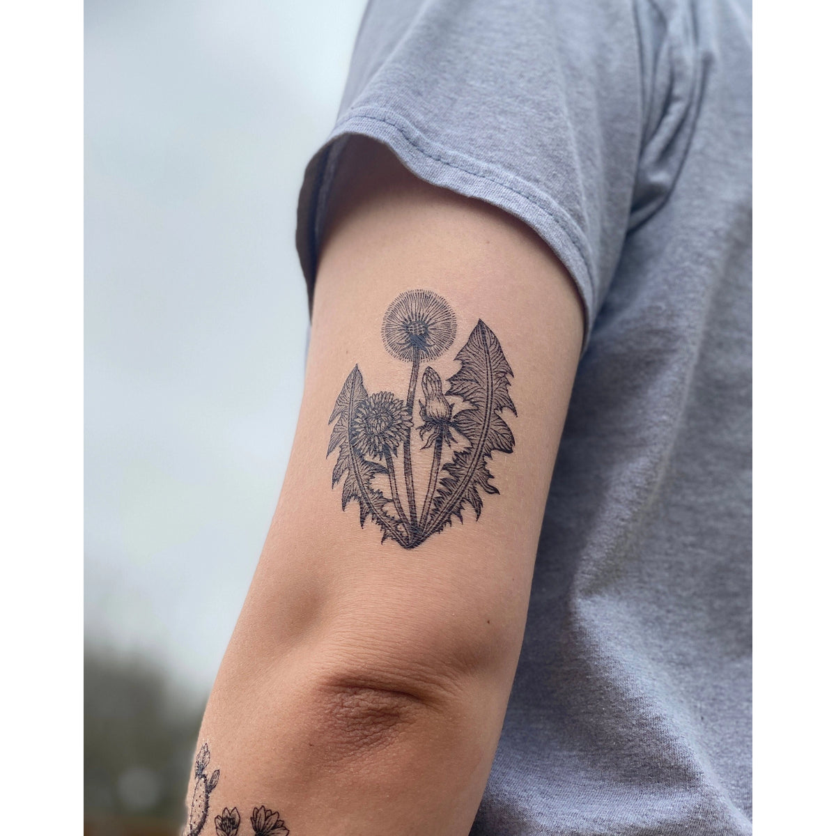 Dandelion Flower Temporary Tattoo - Birch Hill Studio