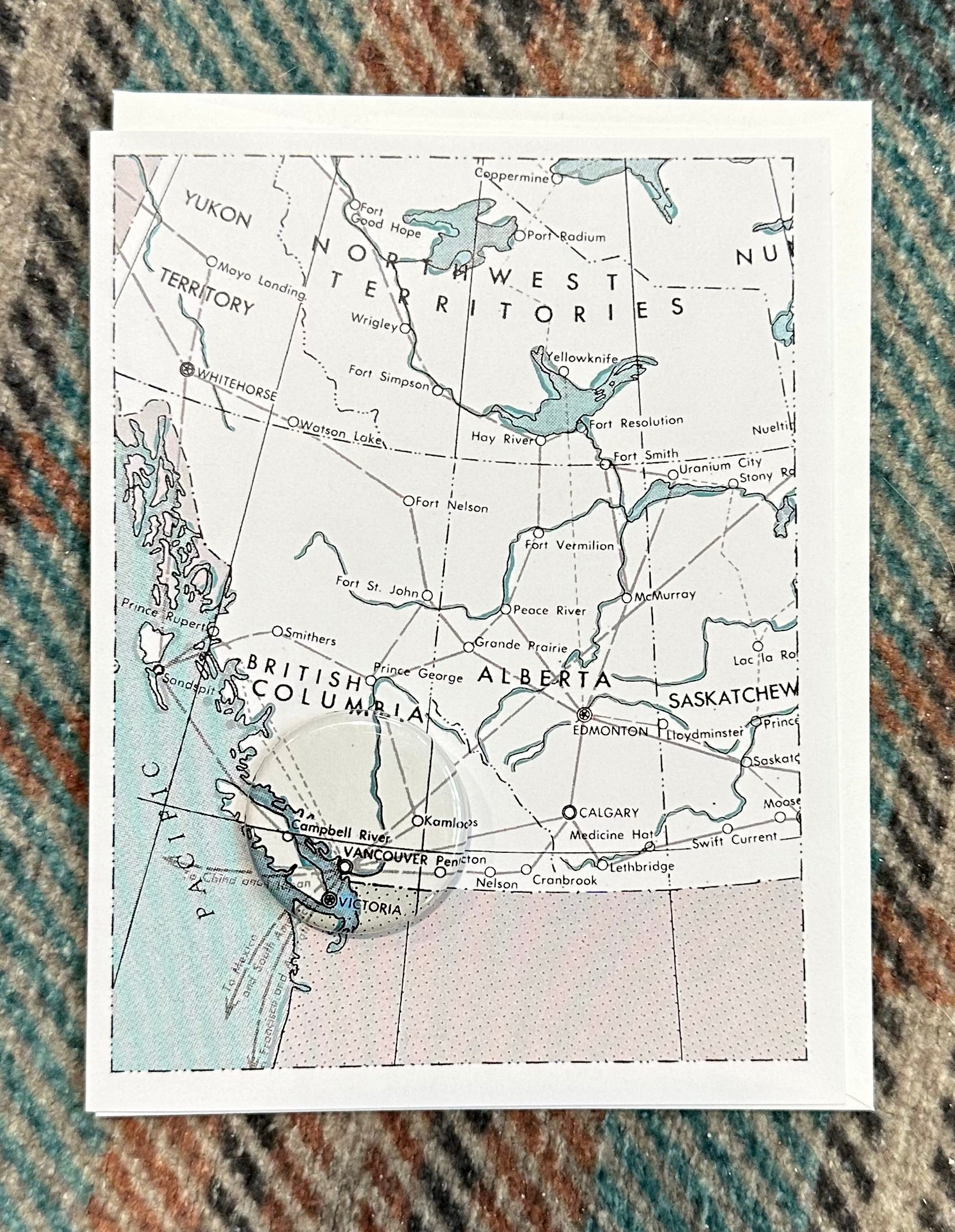 Map Greeting Card with Pin