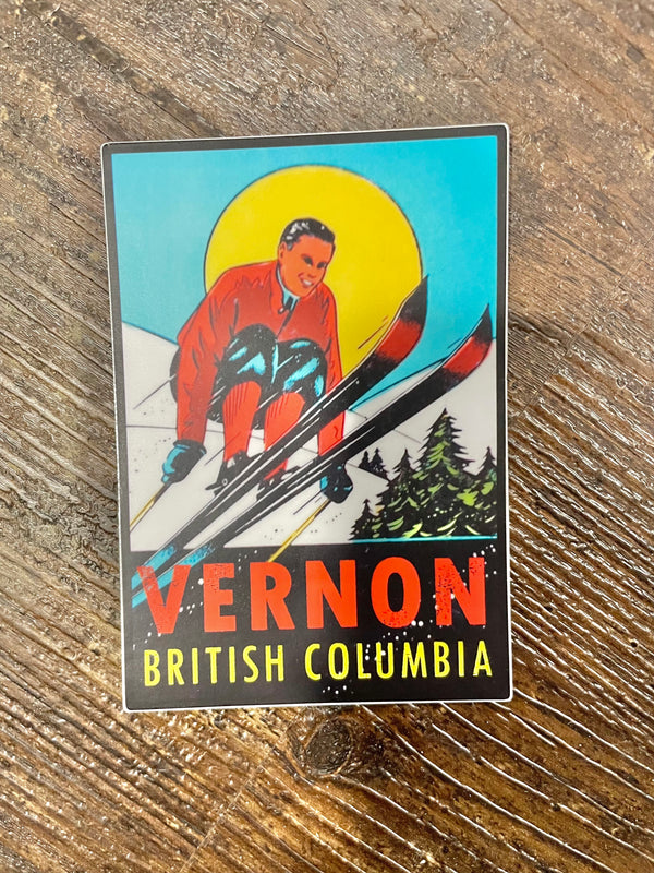Skiing Vernon BC sticker Birch Hill Studio