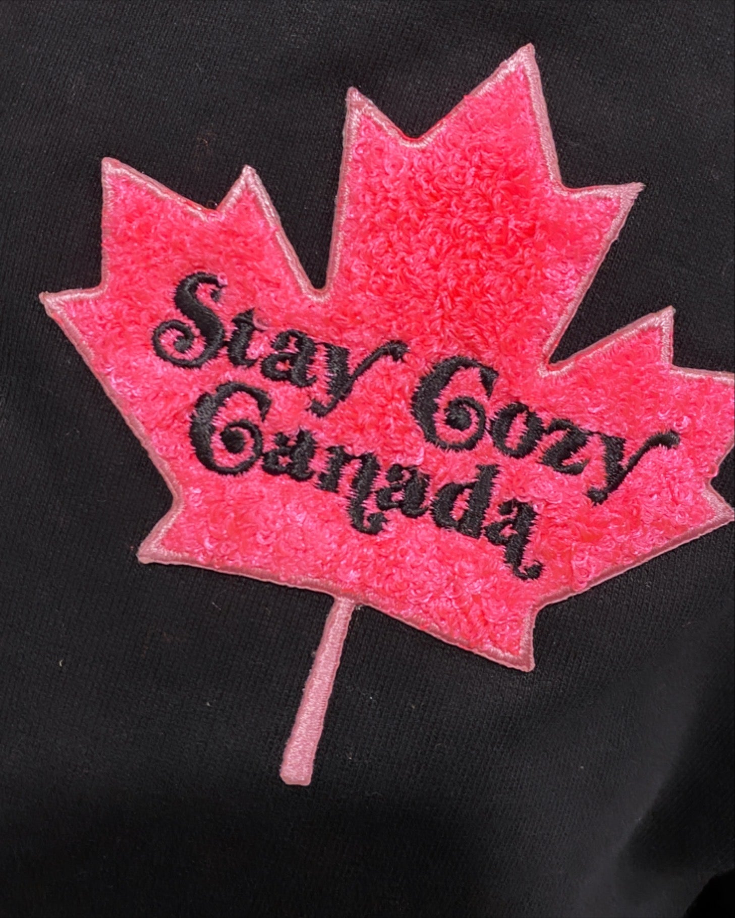 Stay Cozy Canada-Crew with Neon Patch - Birch Hill Studio