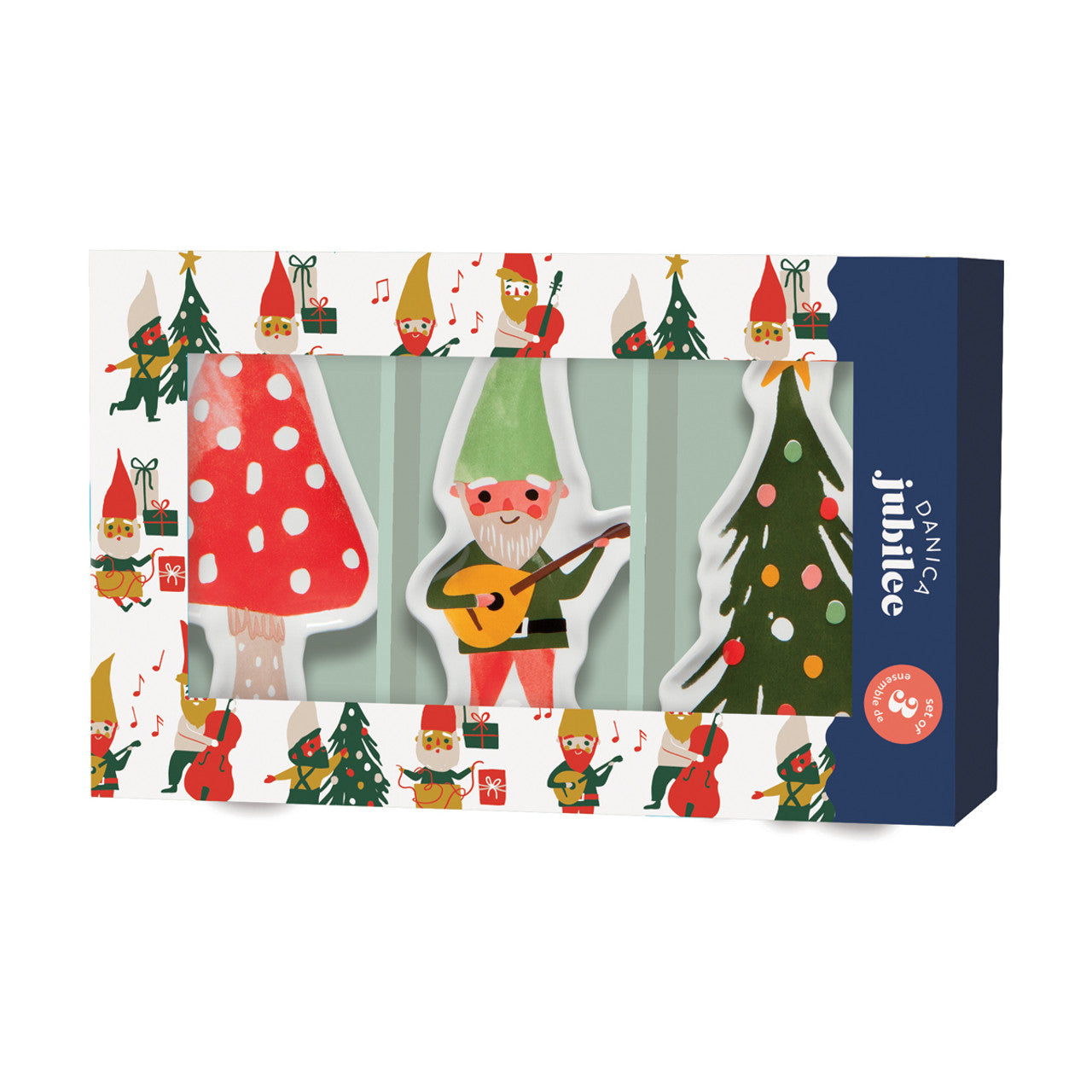 Gnome For The Holidays Shaped Dish-Set of 3 - Birch Hill Studio