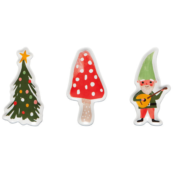 Gnome For The Holidays Shaped Dish-Set of 3 - Birch Hill Studio