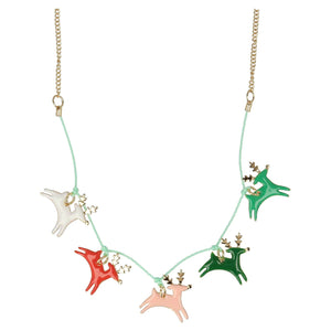Enamel Reindeer Necklace - Birch Hill Studio