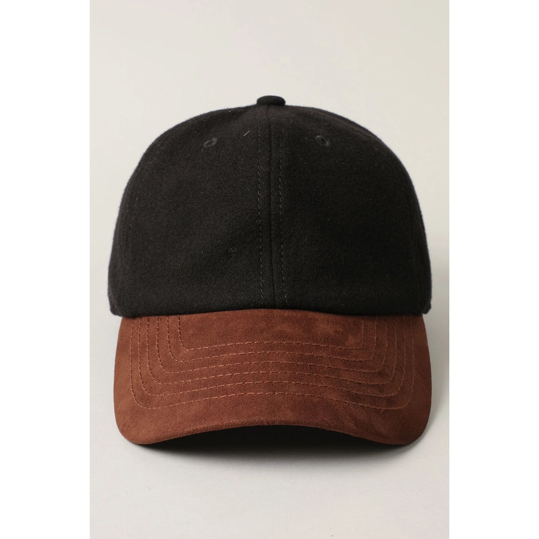 Wool Blend Casual Baseball Cap w Suede Visor Hat - Birch Hill Studio